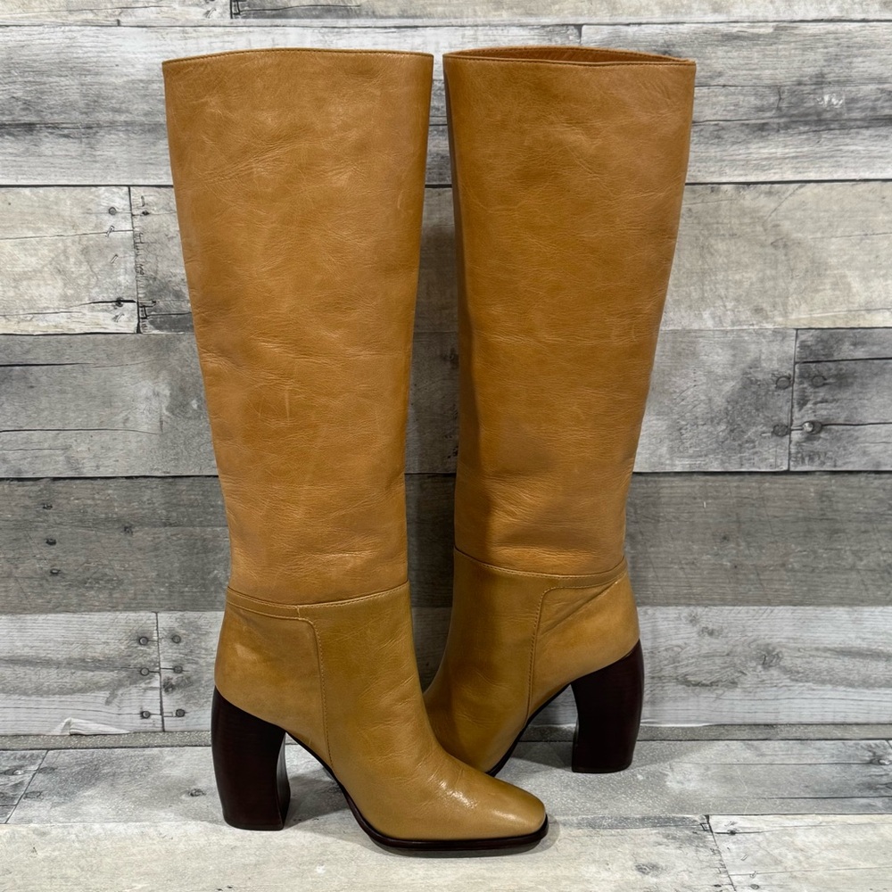 TORY BURCH Banana Heel Boot - Butterscotch - Size - 6 - Picture 2 of 16
